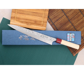 Masagake Kiri 27 cm, 49 lag damaskus håndlaget japansk sujihiki-kniv 2