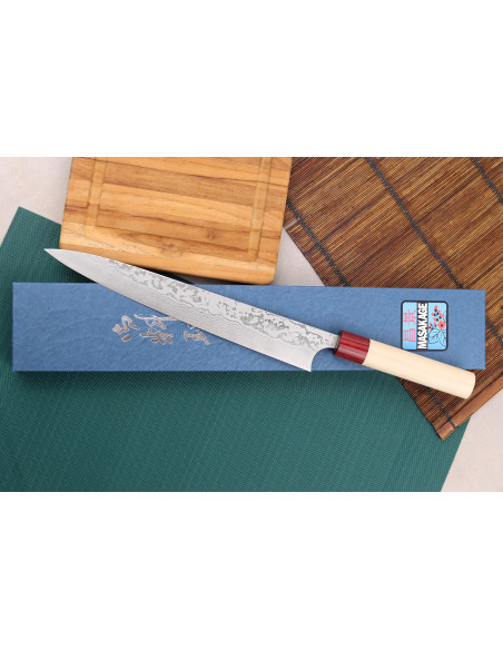 Masagake Kiri 27cm 49-lagers damaskus handgjord japansk sujihiki-kniv