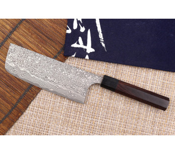 Masakage Kumo 16,5cm 63-lagers damaskus japansk handgjord nakiri-kniv 2