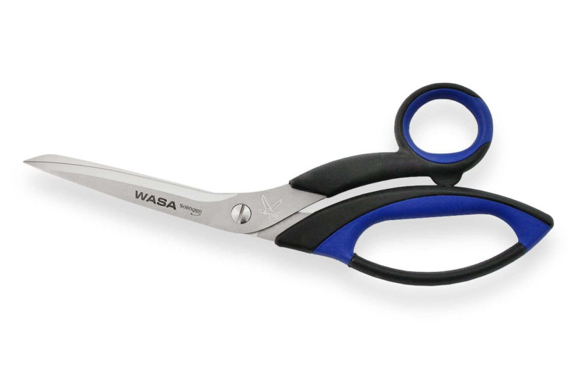 Tesoura de cozinha Wasa Solingen 20cm aço inoxidável cabo preto e azul