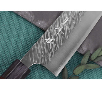 Faca japonesa de santoku Yu Kurosaki Fujin 16,5cm SG2 feita à mão 2