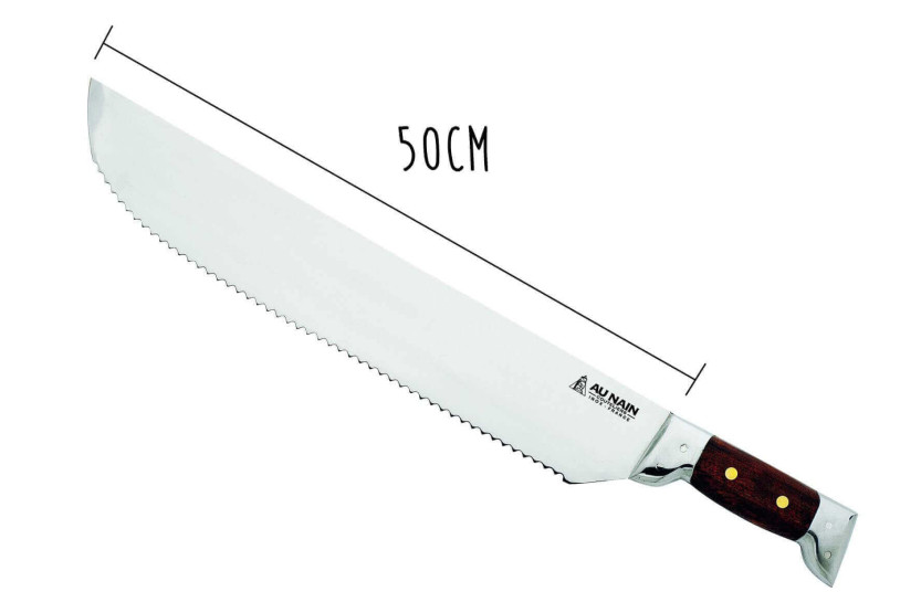Au Nain tunfiskkniv 2 bolster i rustfritt stål Sterktannet blad kotibé-håndtak