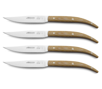 Set mit 4 Steakmessern Arcos The Origin 11cm Micarta-Griffschalen beige