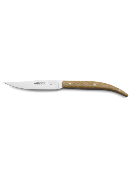 Set di 4 coltelli da bistecca Arcos The Origin da 11 cm con manico in micarta beige
