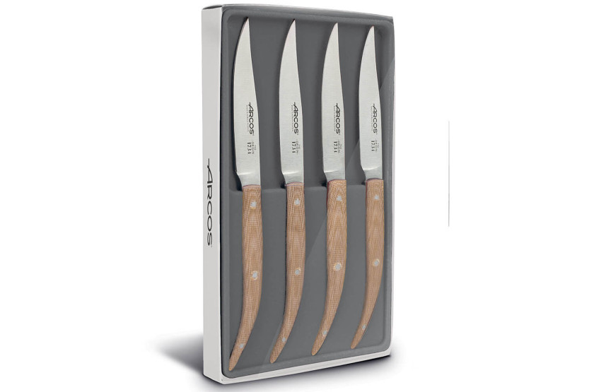 Set med 4 Arcos The Origin 11 cm stekknivar med beige micartahandtag
