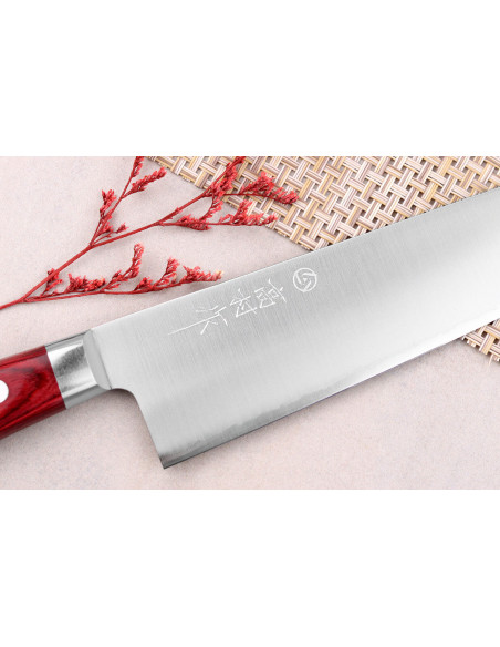 Coltello da cuoco giapponese tradizionale Takamura SGR 21 cm in acciaio SPG2