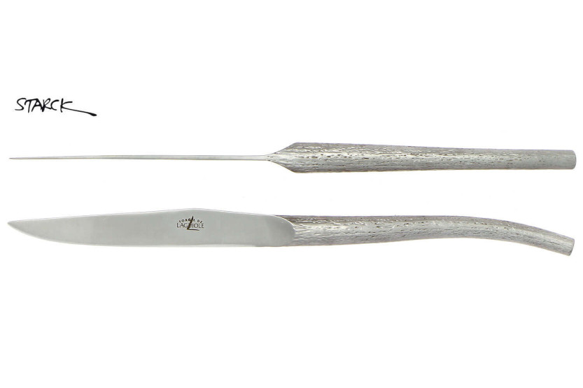 Prestisjeeske med 6 Forge de LAGUIOLE bordkniver design P. STARCK
