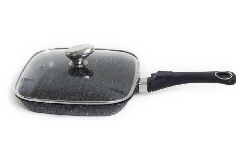 Pradel Excellence Premium cast-iron grill pan 28x28cm stone style all burners/ induction