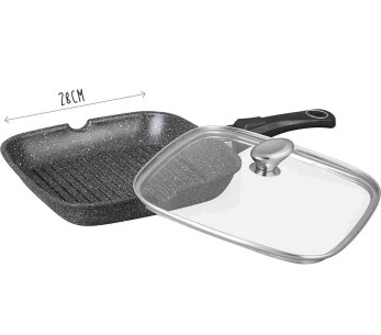Pradel Excellence Premium panela de grelhar em ferro fundido 28x28cm estilo pedra todos os queimadores/indução