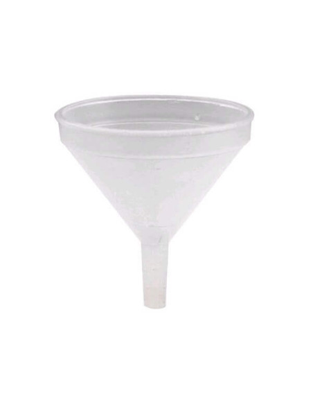 Hvit polymertrakt med diameter 14 cm