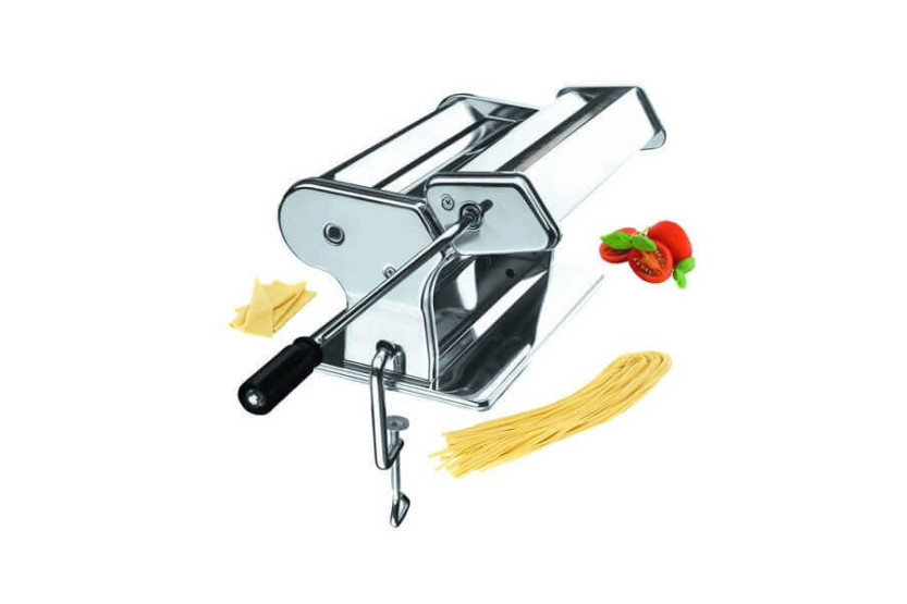Ergonominen, käsikäyttöinen ruostumattomasta teräksestä valmistettu pastakone - 9 asentoa + 260mm rulla