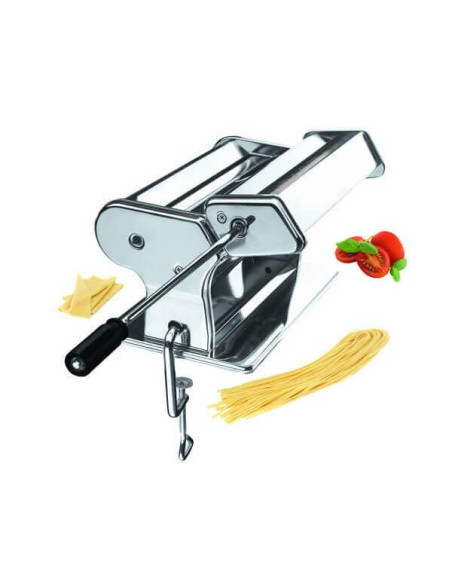 Maquina de fazer massa manual ergonómica em aço inoxidável - 9 posições + rolo de 260 mm