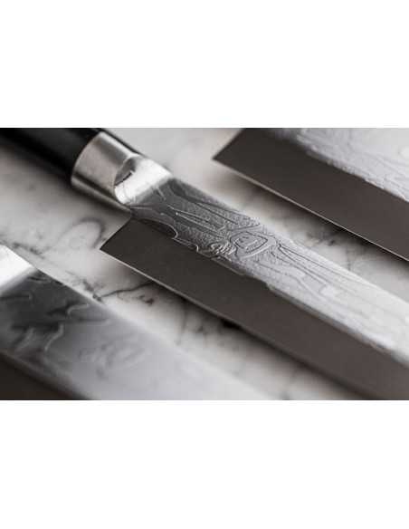 Faca Deba Japonesa KAI Shun Pro Sho 21cm com fio de corte assimétrico