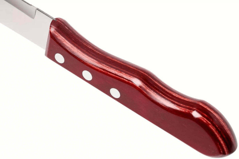 Sæt med 12 Tramontina Jumbo steakknive, 13 cm blad, rødt skaft