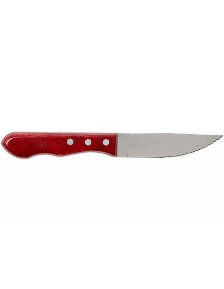 Sæt med 12 Tramontina Jumbo steakknive, 13 cm blad, rødt skaft