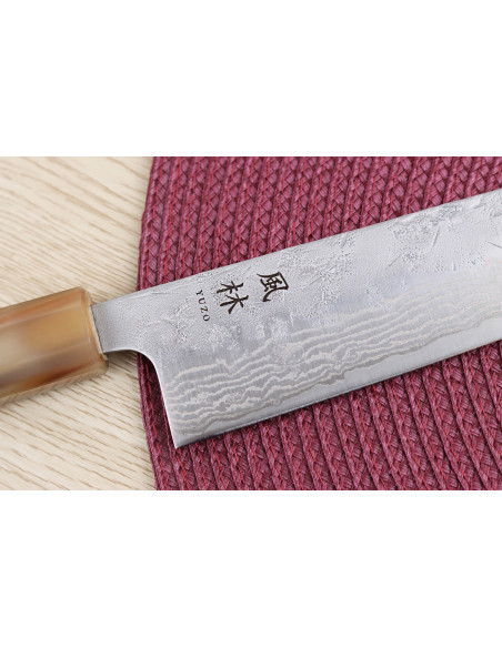 Yuzo Haruto Damascus 17cm Japanese handmade bunka knife