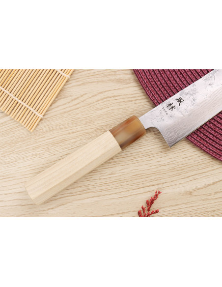 Yuzo Haruto Damascus 17cm Japanese handmade bunka knife