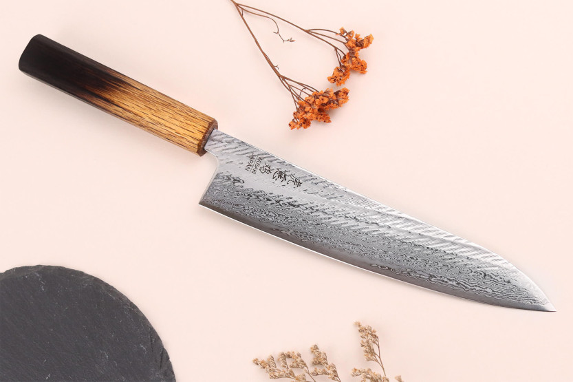 21cm Wusaki Nawame AUS10 damascus japanese chef knife