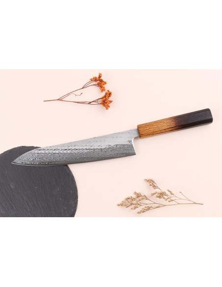 21cm Wusaki Nawame AUS10 damascus japanese chef knife