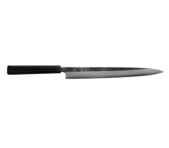 Hatsukokoro Shirasagi 29cm cuchillo yanagiba artesanal japonés con mango de ébano