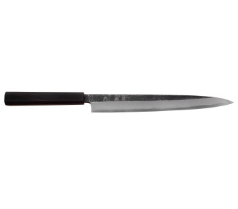 Hatsukokoro Shirasagi Faca yanagiba artesanal japonesa de 26 cm com cabo de ébano