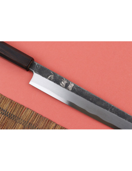 Hatsukokoro Shirasagi 26cm handmade Japanese yanagiba knife with ebony handle