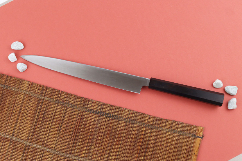 Hatsukokoro Shirasagi 26cm Japanese handmade yanagiba knife with ebony handle