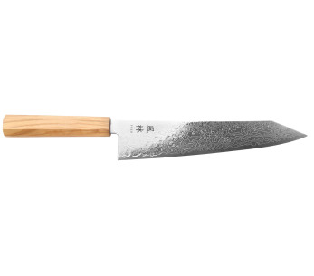 Yuzo Ryuho 24cm cuchillo japonés kiritsuke gyuto SG2 Damasco
