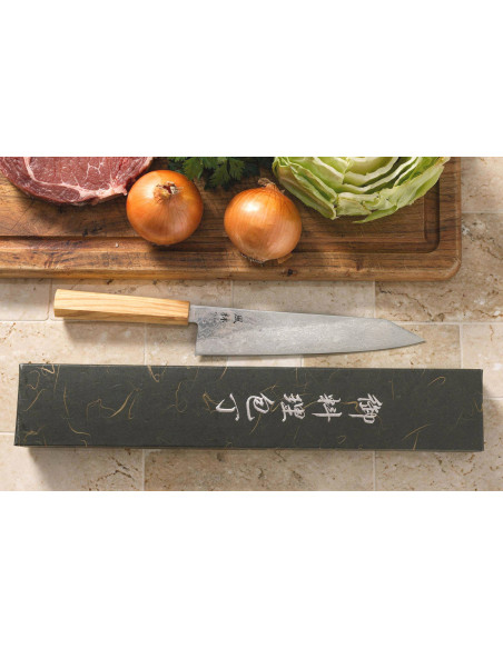 Faca japonesa Yuzo Ryuho 24cm kiritsuke gyuto SG2 Damasco