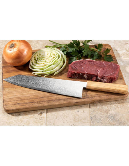 Yuzo Ryuho 24cm cuchillo japonés kiritsuke gyuto SG2 Damasco