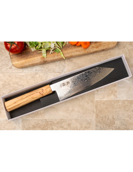 18cm Yuzo Ryuho SG2 Damasco cuchillo japonés bunka