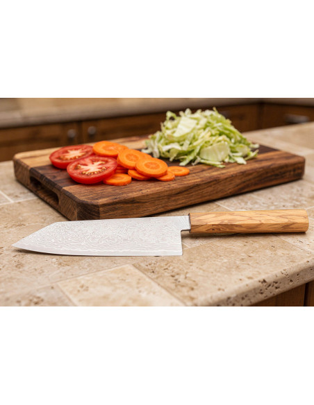 Faca bunka japonesa Yuzo Ryuho SG2 Damascus 18cm