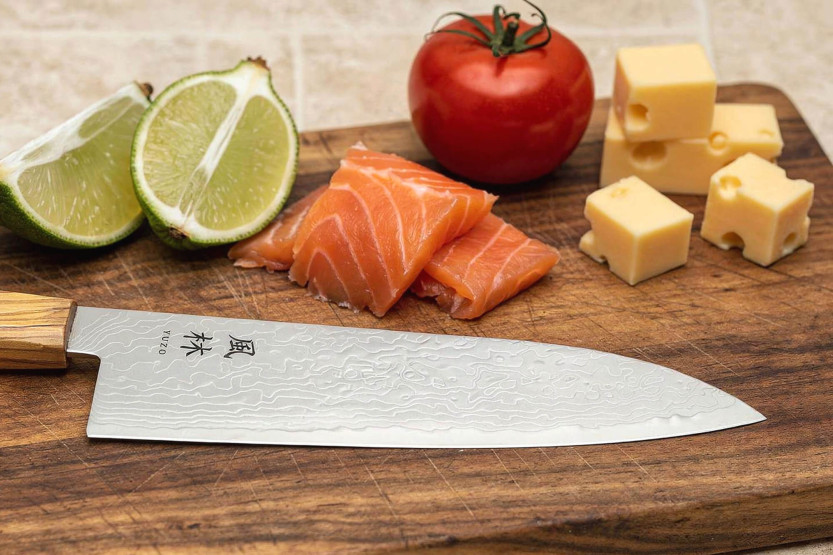 18 cm Yuzo Ryuho SG2 Damaskus japansk santoku-kniv