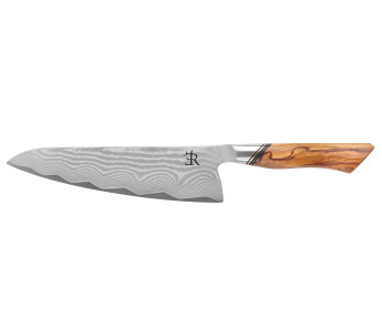 Kochmesser 20,5cm Ryda Knives A-73 Legacy Damast und Griff aus Olivenholz