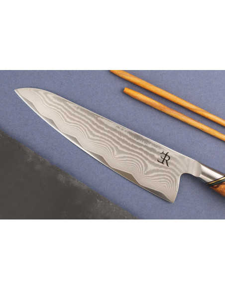 Cuchillo de cocinero 20,5cm Cuchillos Ryda A-73 Legacy Damasco y mango de madera de olivo