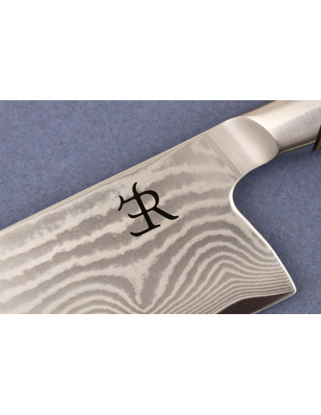Kockkniv 20,5cm Ryda Knives A-73 Legacy Damaskus och olivträhandtag