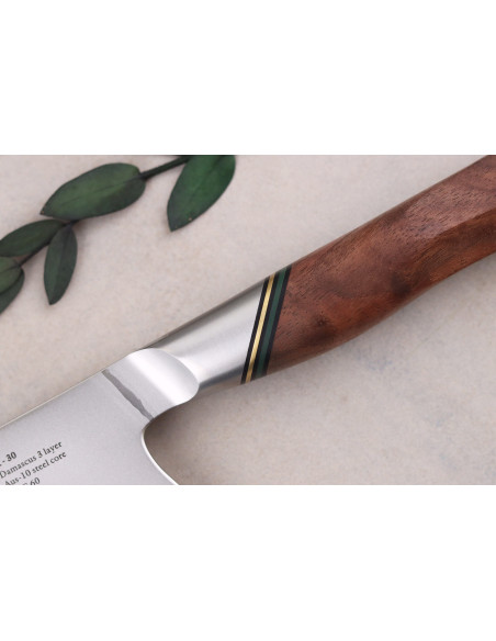 Coltelli Ryda A-30 San Maï 18 cm coltello santoku con manico in noce
