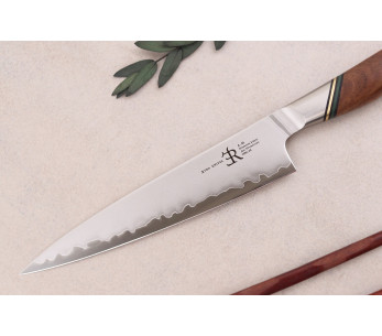 Faca utilitária de 13 cm Ryda Knives A-30 San Maï com cabo de nogueira 2