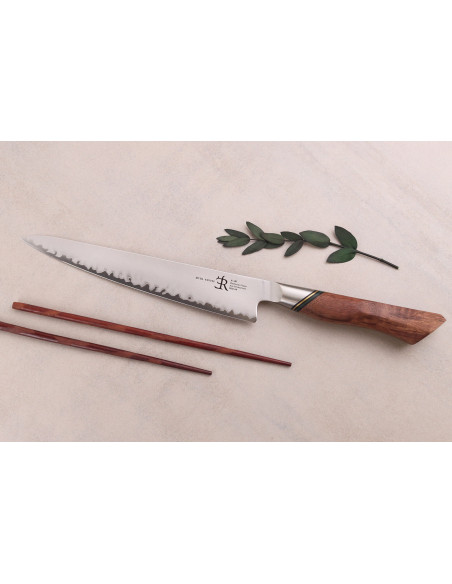 20,5cm Ryda Knives A-30 San Maï veistoveitsi saksanpähkinäkahvalla varustettuna