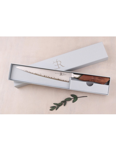 20,5cm Ryda Knives A-30 Faca de trinchar San Maï com cabo de nogueira