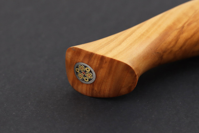 Chef knife 21cm Ryda Knives ST650 Damascus with olive wood handle