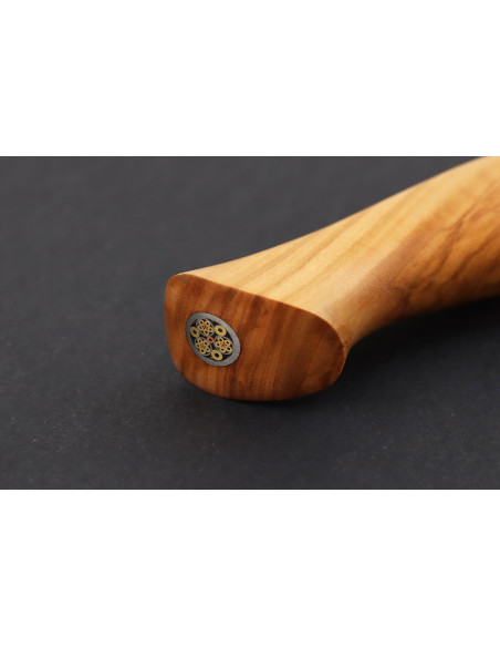Chef knife 21cm Ryda Knives ST650 Damascus with olive wood handle