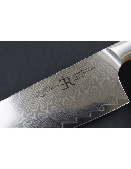 Kochmesser 21cm Ryda Knives ST650 Damast und Griff aus Olivenholz