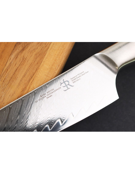 13,5cm Ryda Knives ST650 Damascus utility knife with olive wood handle