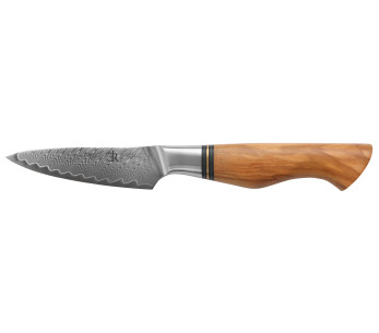 9,5 cm Ryda Knives ST650 Spelucchino in damasco con manico in legno d'ulivo
