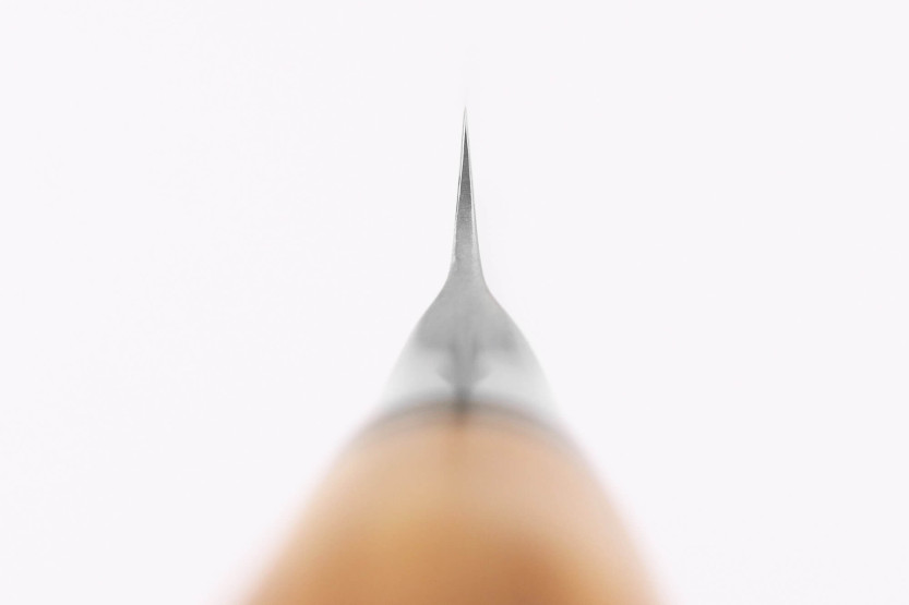 9,5cm Ryda Knives ST650 Faca de aparar de Damasco com cabo de madeira de oliveira