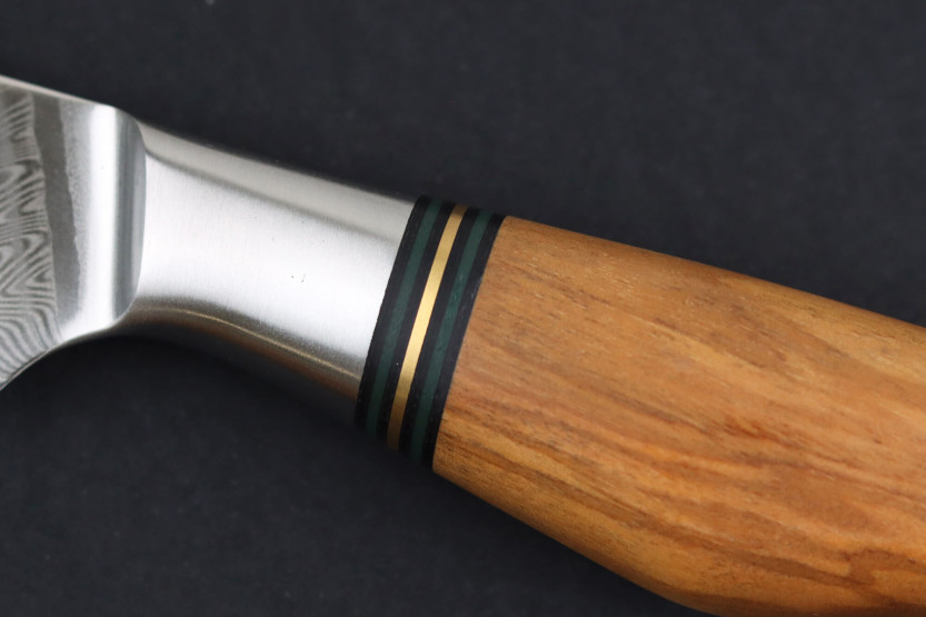 9.5cm Ryda Knives ST650 Damascus paring knife with olive wood handle
