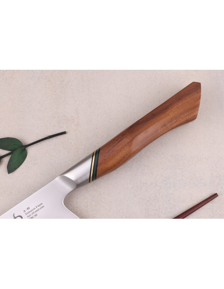Kockkniv 20,5cm Ryda Knives A-30 San Maï med handtag i valnöt
