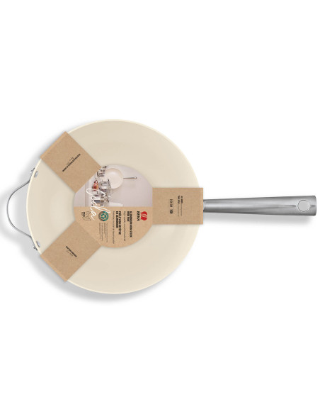 Wok Beka Cicla 30cm revestido a cerâmica com pega de balcão