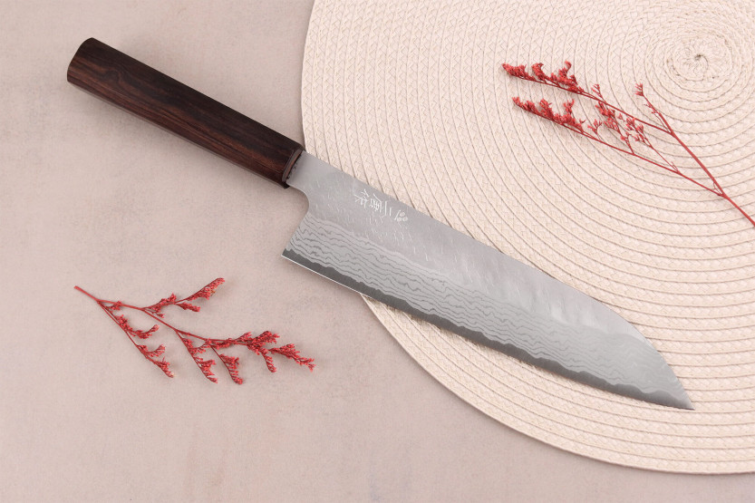 Nigara Hamono Tsuchime VG10 damas coltello da chef, 20cm giapponese fatto a mano
